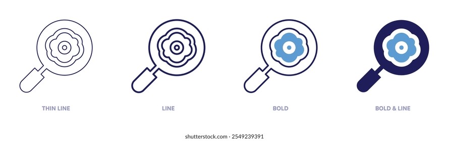 Frying egg icon in 4 different styles. Thin Line, Line, Bold, and Bold Line. Duotone style. Editable stroke.