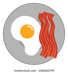 Es freír huevos con una sartén frita, vector, dibujo a color o ilustración. 