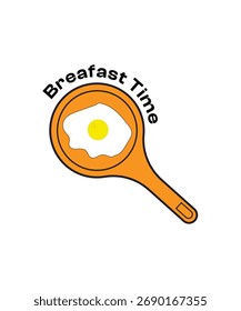 Freír huevos en la sartén logo. Logotipo del menú del desayuno en el fondo blanco, logotipo de los huevos de freír, diseño creativo del logotipo de la ilustración de la tortilla