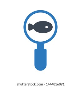 frying fish glyph color vector icon