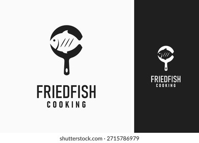 Frying fish logo symbol icon design