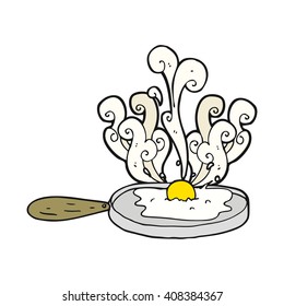 frying freehand drawn cartoon egg