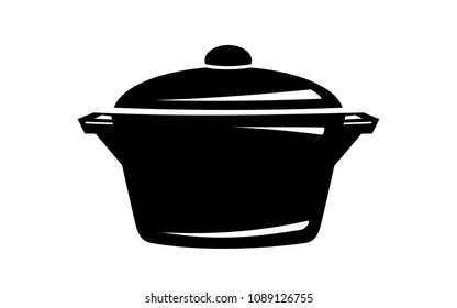 Frying hot saucepan cook pan icons. Simple illustration of frying hot saucepan cook pan vector icon for web