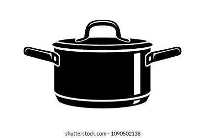 Frying hot saucepan cook pan icons. Simple illustration of frying hot saucepan cook pan vector icon for web