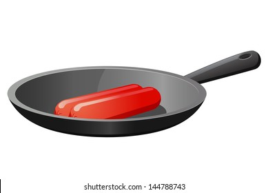Frying hotdog