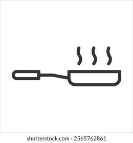 Frying Icon Vector Illustration Outline Style