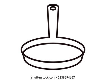 Frying pan black icon on white background.
