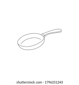 Frying pan black sign icon. Vector illustration eps 10