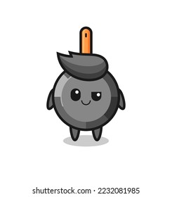 frying pan cartoon with an arrogant expression , cute style design for t shirt, sticker, logo element