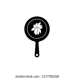 Frying Pan Chicken Logo Icon