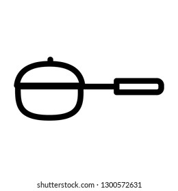 frying pan close line icon