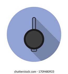 icono de sombra larga de ilustración de color sartén. Simple vector de color de iconos de camping para ui y ux, sitio web o aplicación móvil