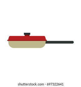 frying pan for cooking handle round object