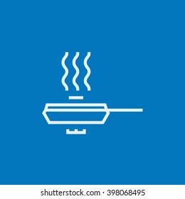 Frying pan with cover line icon.