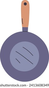 Frying Pan Dishware Vector Illustration