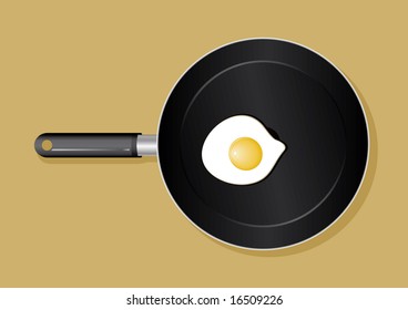 frying pan with egg