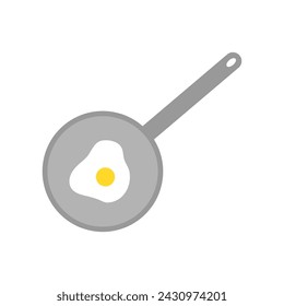 Frying pan with egg. Breakfast cooking. Vector illustration. EPS 10.