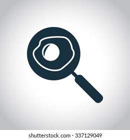 Frying pan with egg. Illustration on white background