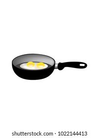 Frying pan with eggs