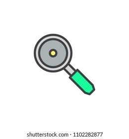 Frying pan filled outline icon, line vector sign, linear colorful pictogram isolated on white. Kitchenware symbol, logo illustration. Pixel perfect vector graphics