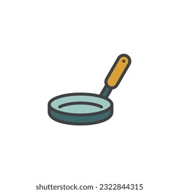 Frying pan filled outline icon, line vector sign, linear colorful pictogram isolated on white. Symbol, logo illustration. Vector graphics
