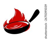 Frying Pan with Flame Icon