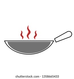 frying pan flat illustration on white
