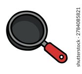 frying pan flat kitchen icon illustration