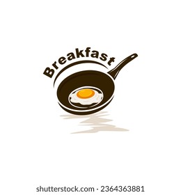 Frying pan with fried egg.  - vector illustration, emblem design Frying pan with fried egg. Suitable for your design need, logo, illustration, animation, etc.