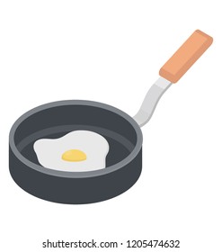 Frying pan with fried yolk egg