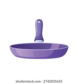 Frying pan front view flat vector illustration isolated on white background