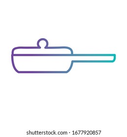 Frying pan gradient style icon design, Cook kitchen Eat food restaurant home menu dinner lunch cooking and meal theme Vector illustration
