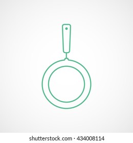 Frying Pan Green Icon On White Background