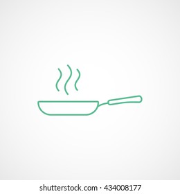 Frying Pan Green Icon On White Background