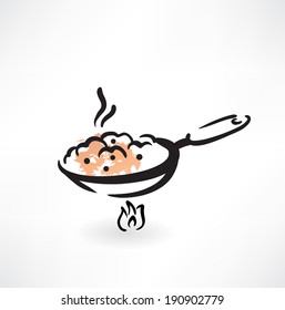 frying pan grunge icon