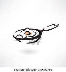 frying pan grunge icon