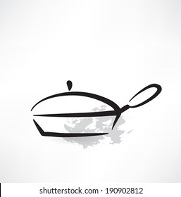 frying pan grunge icon
