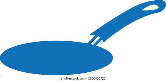 Frying pan hand drawn doodle icon. Pan for frying food. Stock vector