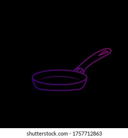 Frying pan hand drawn outline doodle icon. Pan for frying food. Stock vector