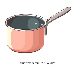 Frying pan handle hot icon isolated