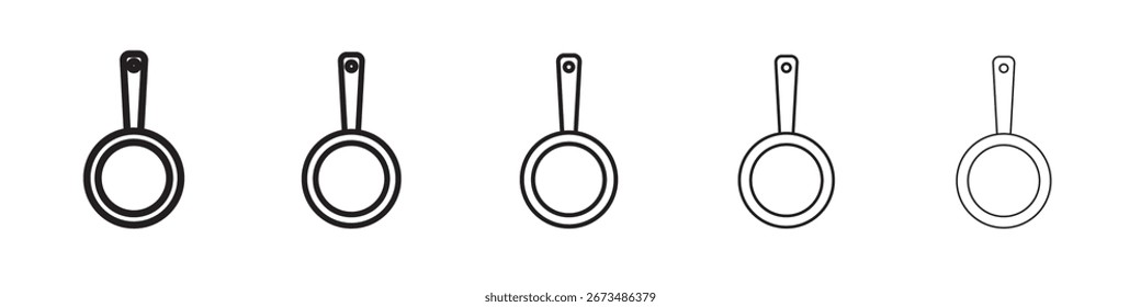 Bratpfanne Symbol schwarz-weißes Vektorzeichen