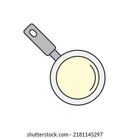 Frying pan icon in color, isolated on white background 