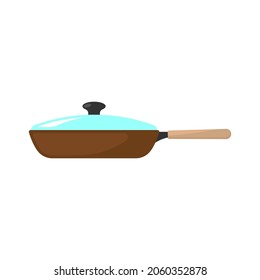 Frying pan icon. Colored silhouette. Side view. Vector simple flat graphic illustration. The isolated object on a white background. Isolate.