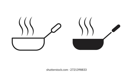 Frying pan icon concept set. Simple icon collection