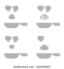 frying pan icon with egg, vector illustration