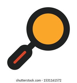 Frying pan icon in filled outline style
