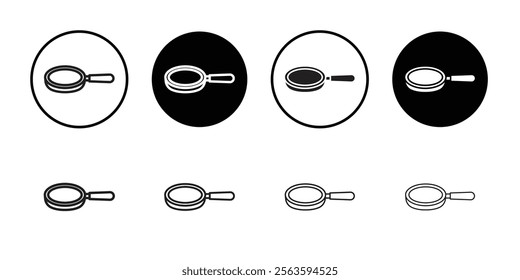Frying pan icon Flat art in black and white isolated
