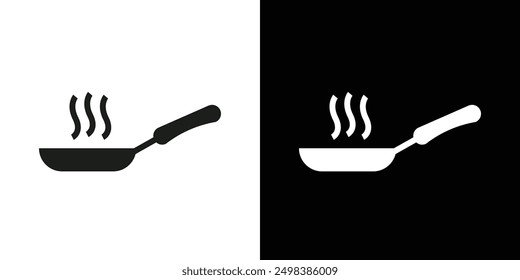 Frying pan icon flat line symbol set.