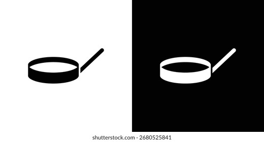 Bratpfanne Symbol. Kollektion mit flachen Linien.