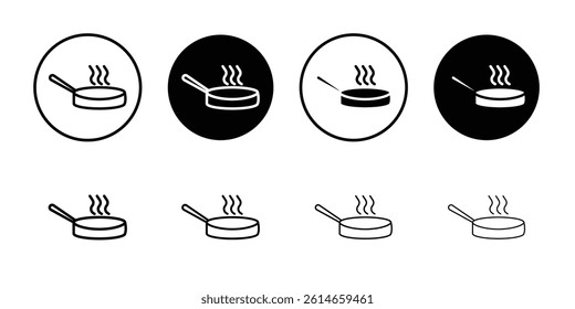 Frying pan icon flat and simple set design